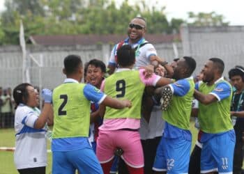 Skuad PSBS Biak saat berselebrasi / Official PSBS Biak