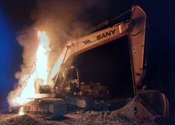 Kantor BPBD Dogiyai dan Ekskavator Sengaja Dibakar