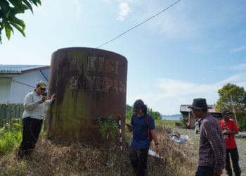 Tim BPK XXII melakukan delineasi tangki-tangki peninggalan Sekutu di Distrik Depapre Kabupaten Jayapura, 18-27 Mei 2024.