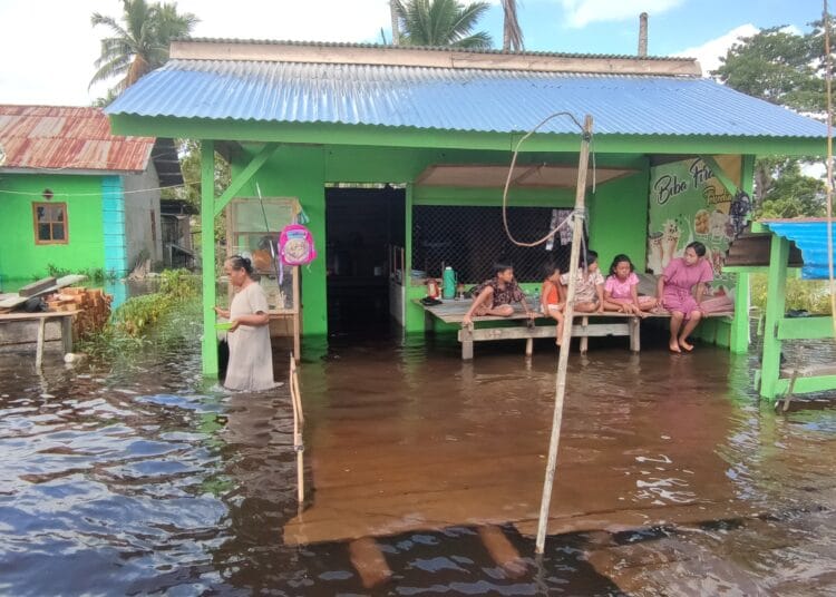 Rumah warga Kurik yang terendam air - JUBI/EMANUEL