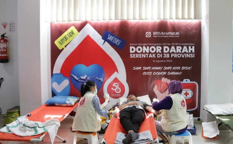 BPJS Kesehatan Wamena peringati HUT dengan donor darah