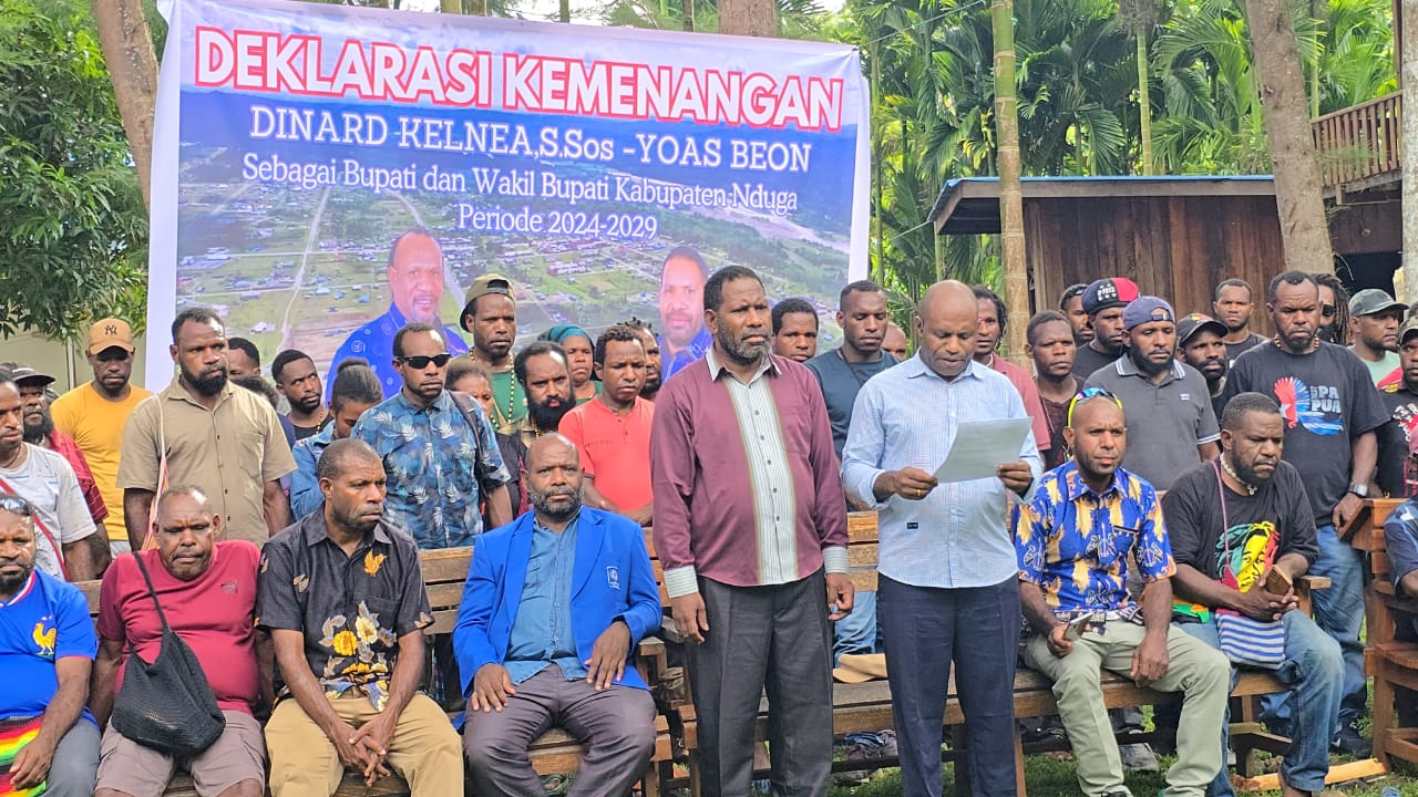 Tim koalisi pemenangan mendeklarasikan kemenangan pasangan calon Bupati Nduga