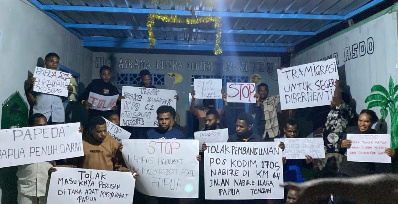 Ikatan Pelajar Mahasiswa Nabire, Paniai Dogiyai dan Deiyai atau Ipmanapandode Semarang-Salatiga, menolak rencana pembangunan pos ramil (rayon militer) di Kilometer 64, Jalan Poros Nabire–Mulia, Distrik Dipa, Kabupaten Nabire, Provinsi Papua Tengah. Mereka juga menolak adanya penambahan pos-pos TNI/Polri di Tanah Papua.
