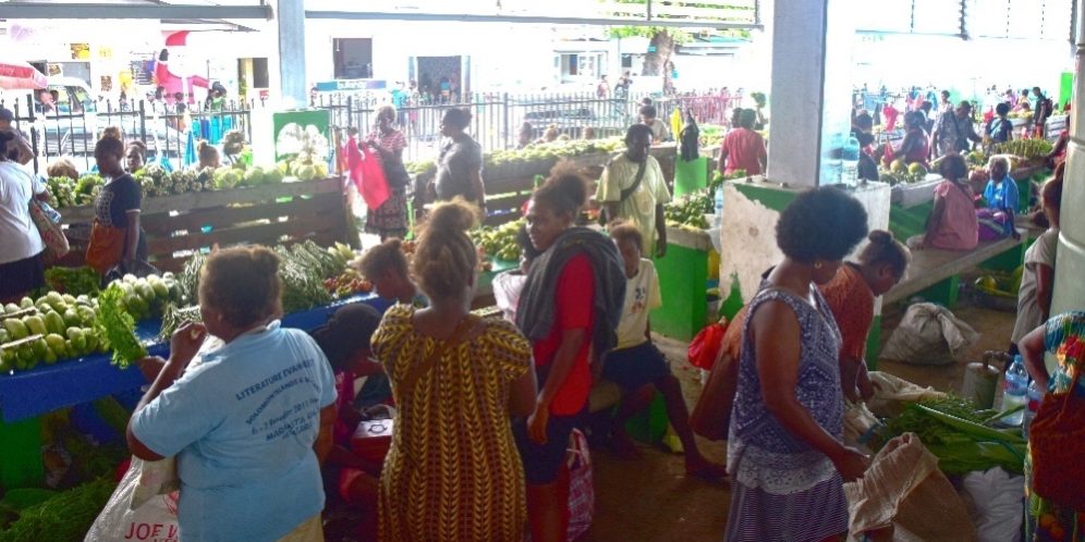 Para pedagang di Honiara Kepulauan Solomon