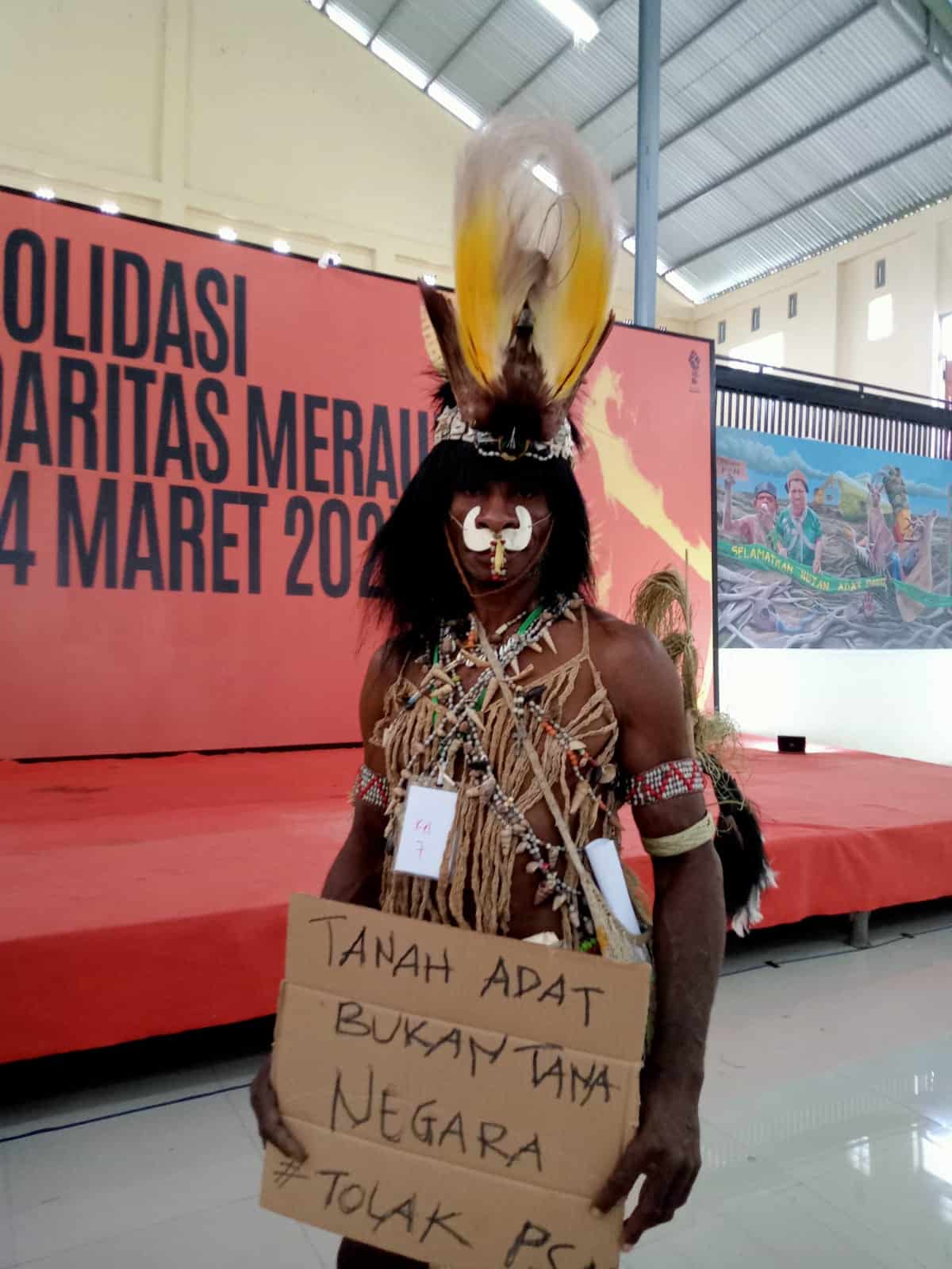 Tokoh adat dari Suku Auwyu, Kabupaten Mappi, menyatakan penolakan terhadap PSN di wilayah adatnya. – Jubi/dam
