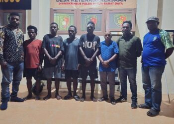 Civilians released after being detained at the West Papua Regional Police Headquarters - Supplied