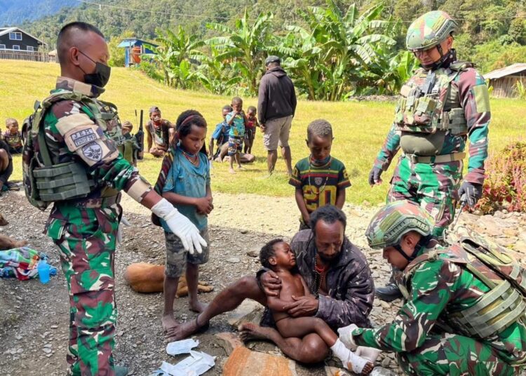 One of the children reported to have been injured by gunfire in Puncak Regency - Supplied